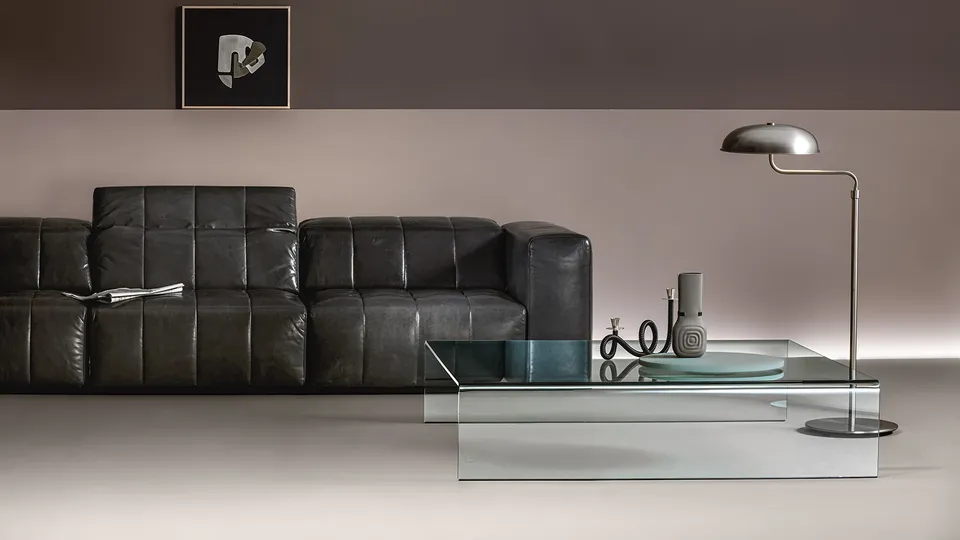 שולחן קפה Rialto של FIAM מלוח זכוכית מכופפת שקוף