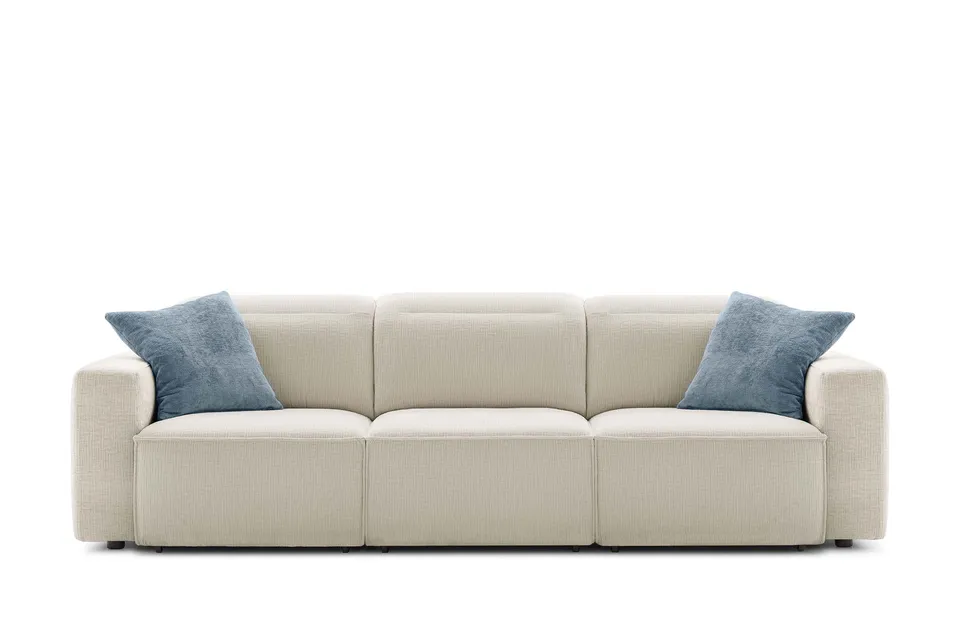 ספה Swan של LeComfort עם משענות יד מרובעות ומשענות ראש