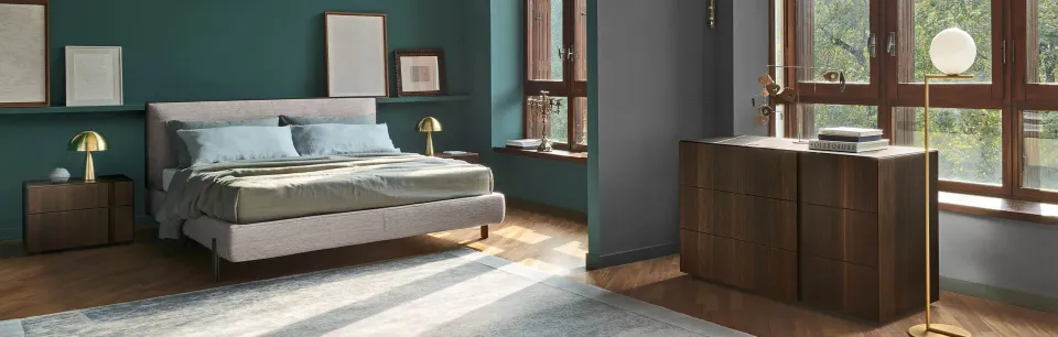 מיטה זוגית מרופדת עם מסגרת ראש Decor של Sangiacomo