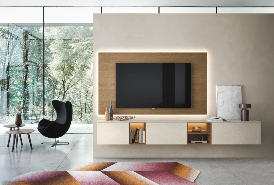 פאנל טלוויזיה לקיר TV Panel של Sangiacomo עם תאורה היקפית