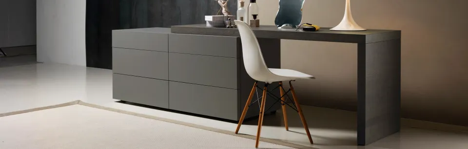 מערכת שידות מודולרית Valeo של Sangiacomo עם יחידות מוזזות