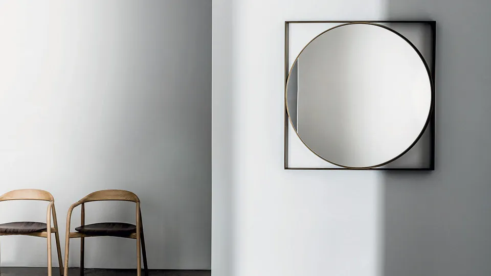 מראה דקורטיבית Visual Geometric של Sovet, עיגול במסגרת מרובעת