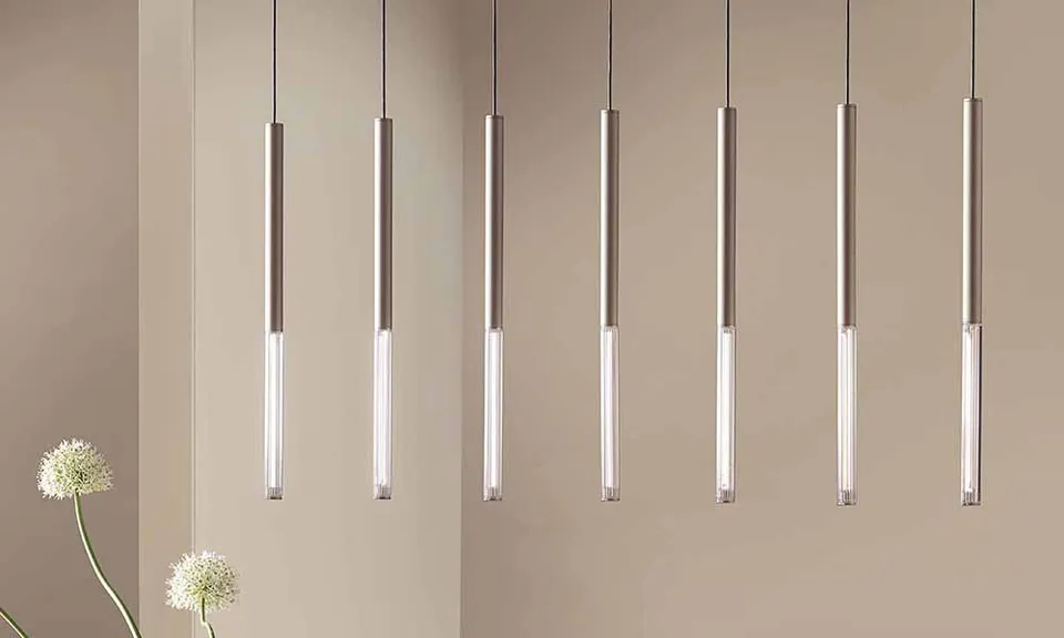 מנורה תלויה Willow של Sovet מזכוכית Pyrex ותליוני מתכת
