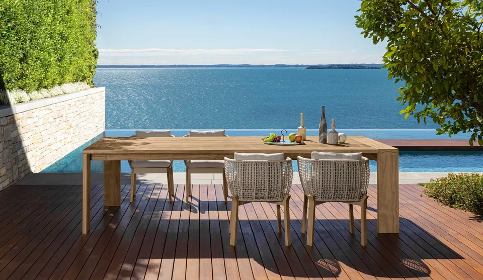 שולחן אוכל ארוך Argo//Wood 320×110 של Talenti מעץ Accoya
