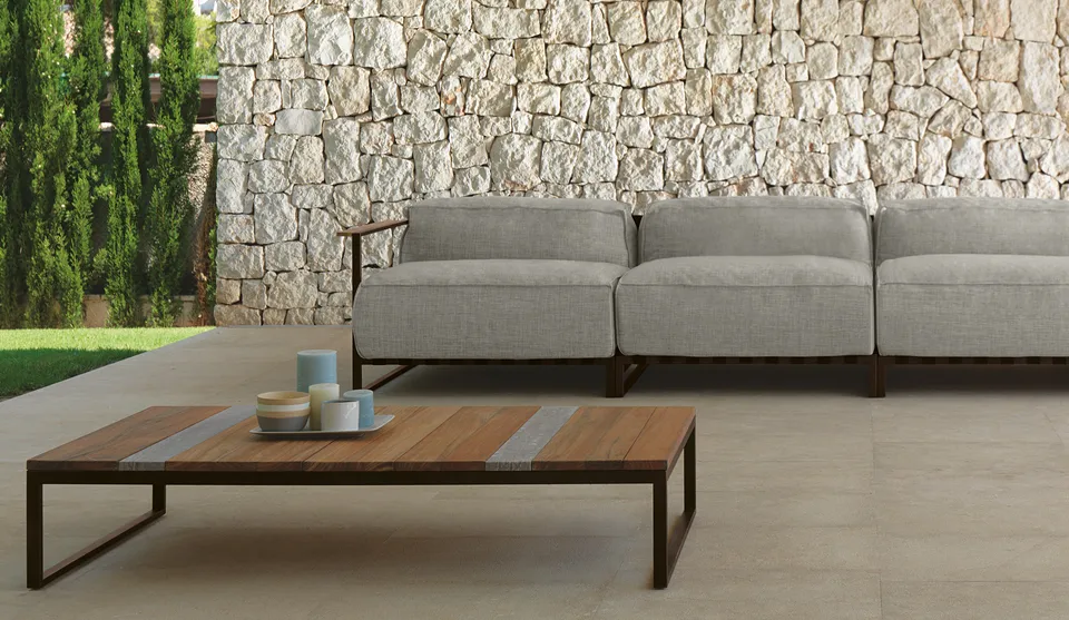 שולחן קפה מלבני Casilda 140×70 של Talenti מעץ אירוקו ושיש