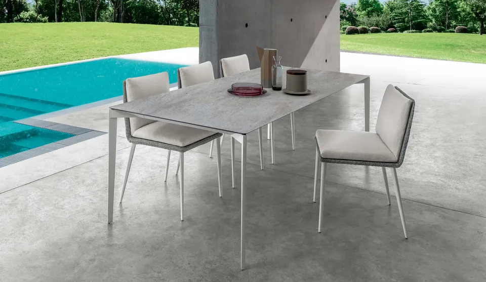 שולחן אוכל Leaf 220×100 של Talenti עם מסגרת אלומיניום